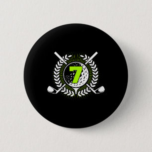 Chapa Redonda De 5 Cm 7.º Jugador Deporte Golf De 7 Años Para Niños