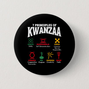 Chapa Redonda De 5 Cm 7 Principios de Kwanzaa Orgullo Africano