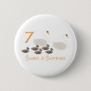 Chapa Redonda De 5 Cm 7 Swans a Swimming