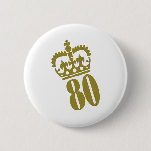Chapa Redonda De 5 Cm 80.o cumpleaños - número - ochenta