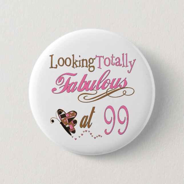 Chapa Redonda De 5 Cm 99.o cumpleaños (Anverso)