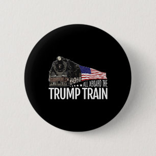 Chapa Redonda De 5 Cm A bordo del tren de Trump 2020