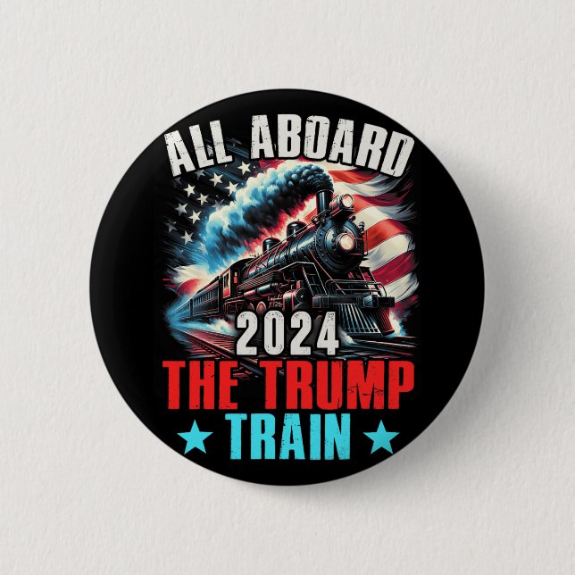 Chapa Redonda De 5 Cm A Bordo Del Tren Trump 2024 Trump 2024 (Anverso)