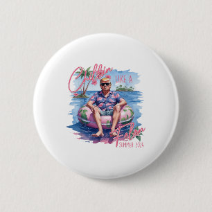 Chapa Redonda De 5 Cm A Chillin le gusta un Felon Summer 2024 Divertido 