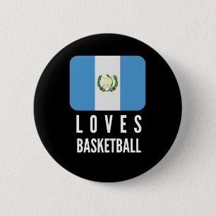 Chapa Redonda De 5 Cm A Guatemala le encanta el baloncesto