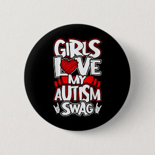 Chapa Redonda De 5 Cm A los chicas les encanta mi autismo, divertido chi