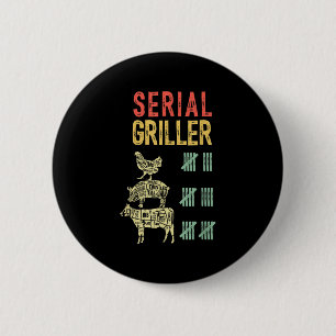 Chapa Redonda De 5 Cm A Mens Funny Dad Le encanta Bbq Serial Grilling S