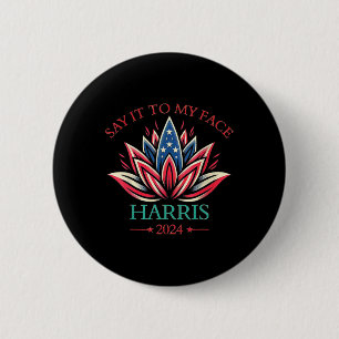 Chapa Redonda De 5 Cm A Mi Cara Kamala Harris 2024 American Lotus 1