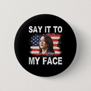 Chapa Redonda De 5 Cm A Mi Cara, La Graciosa Kamala-harris Se Dirige A T