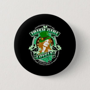 Chapa Redonda De 5 Cm A todos les gusta el día de San Patricio, un Chica