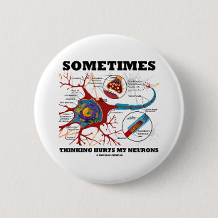 Chapa Redonda De 5 Cm A veces el pensamiento daña mis neuronas