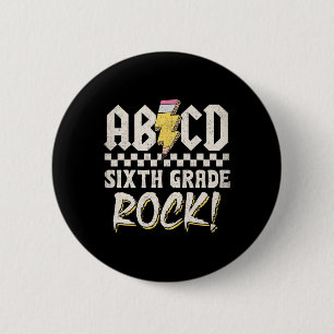 Chapa Redonda De 5 Cm Abcd sexto grado rock vuelve al colegio primer día