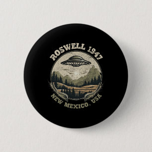 Chapa Redonda De 5 Cm Abducción Roswell 1947 Nuevo México Ovni Vintage A