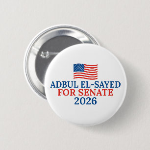 Chapa Redonda De 5 Cm Abdul El-Sayed al Senado Elección 2026