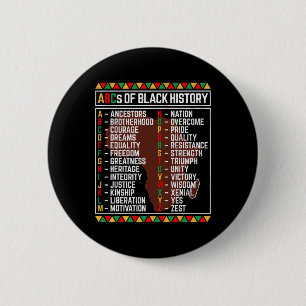 Chapa Redonda De 5 Cm Abecedario del Mes de la Historia Negra Aprendizaj