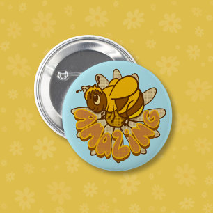 Chapa Redonda De 5 Cm Abeja asombrosa - Abeja y marimacho Personalizado