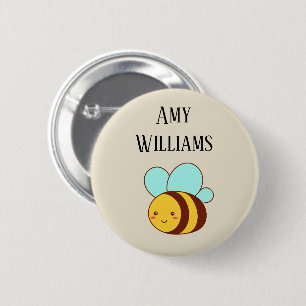 Chapa Redonda De 5 Cm Abeja bumble personalizada linda