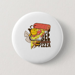 Chapa Redonda De 5 Cm Abeja Cool Ama las Bromas de Pizza