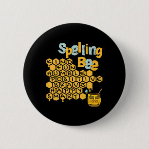 Chapa Redonda De 5 Cm Abeja de deletreo amable amabilidad mujeres divert
