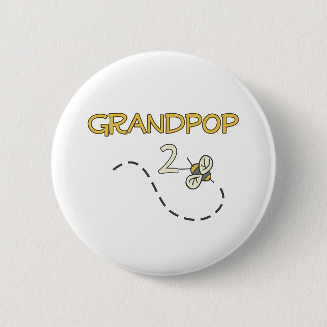 Chapa Redonda De 5 Cm Abeja de Grandpop 2 (Anverso)