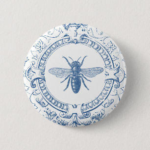 Chapa Redonda De 5 Cm Abeja de granja moderna de origen francés