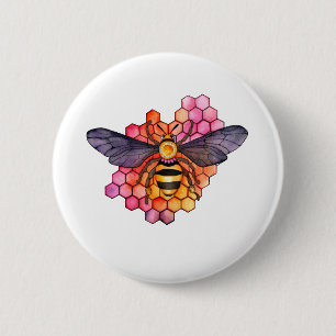 Chapa Redonda De 5 Cm Abeja de panal