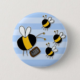 Chapa Redonda De 5 Cm abeja de trabajador - profesor