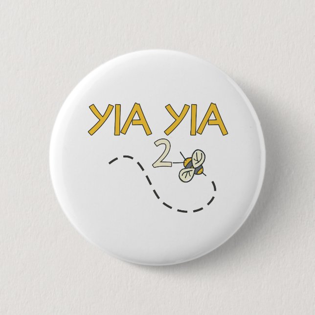 Chapa Redonda De 5 Cm Abeja de YiaYia 2 (Anverso)