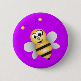 Chapa Redonda De 5 Cm Abeja del dibujo animado