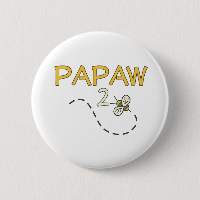 Chapa Redonda De 5 Cm Abeja del Papaw 2 (Anverso)