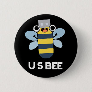 Chapa Redonda De 5 Cm Abeja divertida USB juego de palabras técnico fond