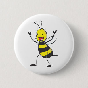Chapa Redonda De 5 Cm Abeja feliz