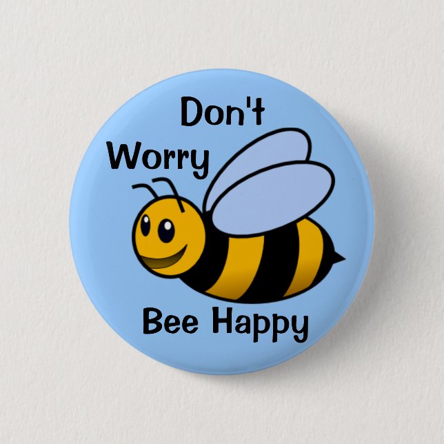 Chapa Redonda De 5 Cm Abeja feliz (Anverso)