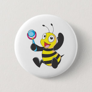 Chapa Redonda De 5 Cm Abeja feliz del bebé