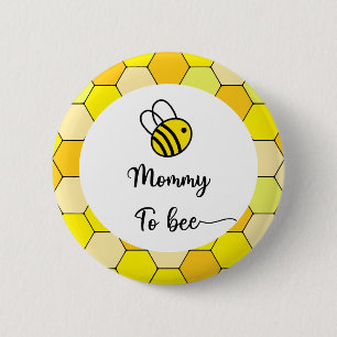 Chapa Redonda De 5 Cm Abeja floral. Mamá para ser