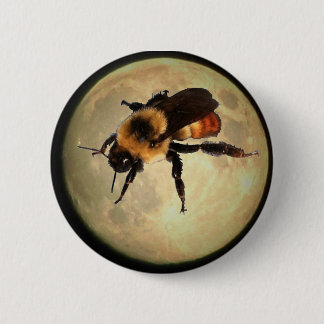 Chapa Redonda De 5 Cm Abeja gigante en la luna