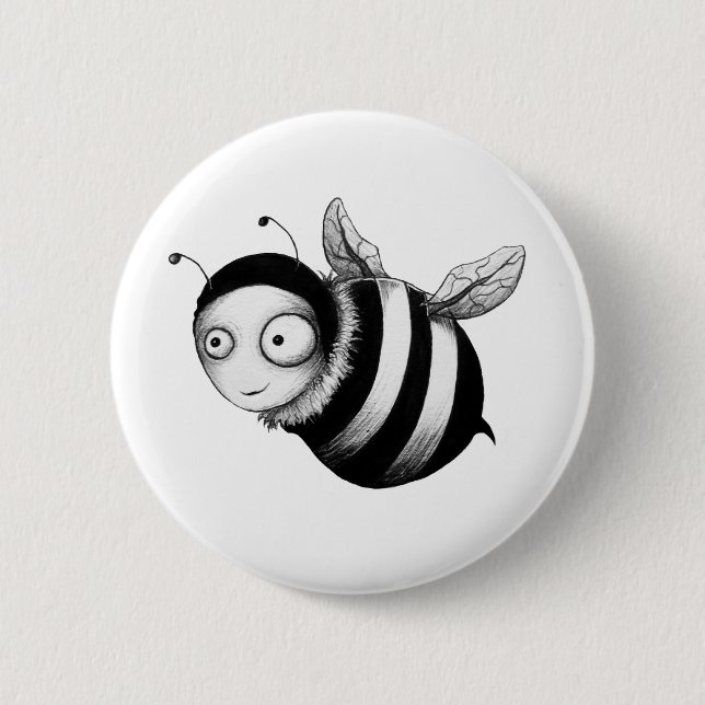 Chapa Redonda De 5 Cm Abeja loca (Anverso)