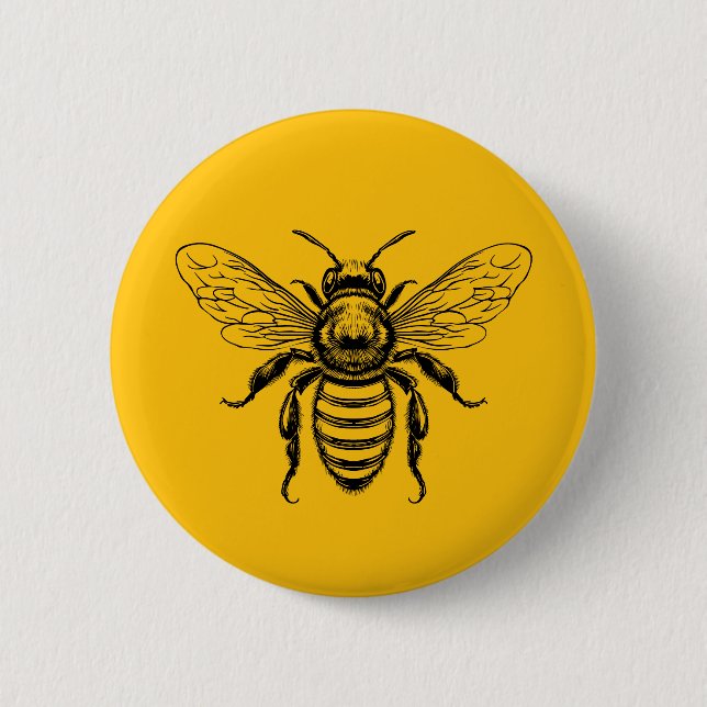 Chapa Redonda De 5 Cm Abeja melífera de color personalizado (Anverso)
