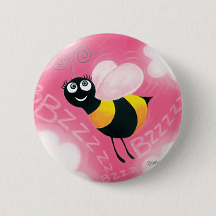 Chapa Redonda De 5 Cm Abeja ocupada