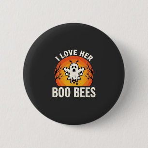 Chapa Redonda De 5 Cm Abejas Boo Diseño Divertido de Abeja Fantasma de H