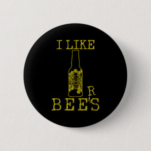 Chapa Redonda De 5 Cm Abejas & Cerveza - Cita Divertida Apicultor Regalo