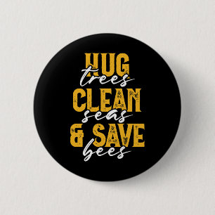 Chapa Redonda De 5 Cm Abejas del mar ecologista Cute Earth Day Gi