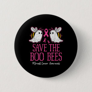 Chapa Redonda De 5 Cm Abejas divertidas Fantasma Boo Cáncer de Mama Pink