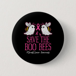 Chapa Redonda De 5 Cm Abejas divertidas Fantasma Boo Cáncer de Mama Pink