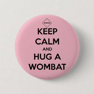 Chapa Redonda De 5 Cm abrace un wombat - insignia