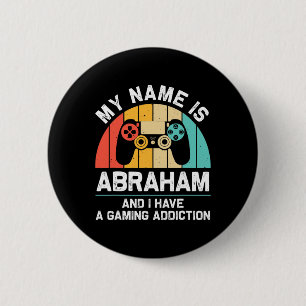 Chapa Redonda De 5 Cm Abraham Gift Name Personalized Funny Gaming Geek B
