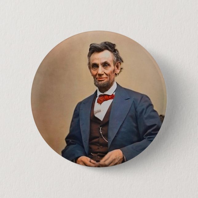 Chapa Redonda De 5 Cm Abraham Lincoln (Anverso)