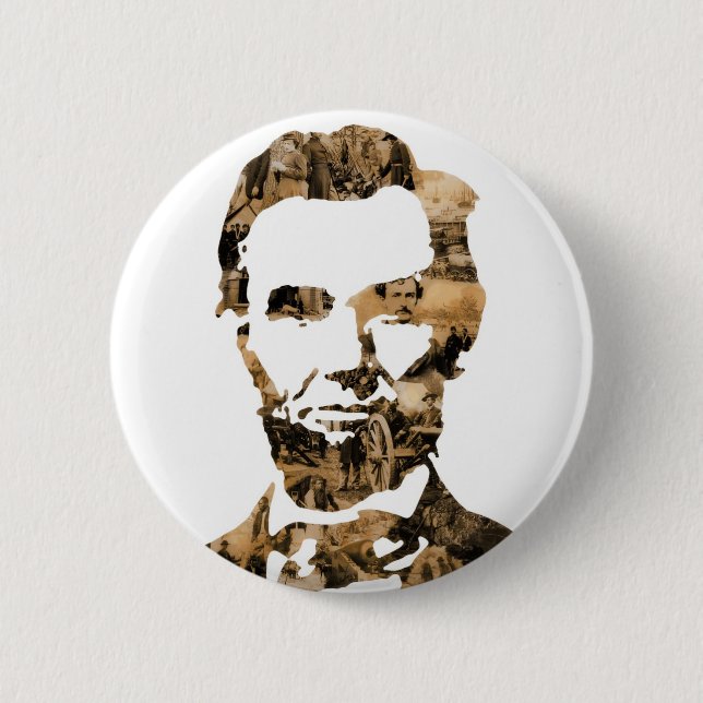 Chapa Redonda De 5 Cm Abraham Lincoln (Anverso)