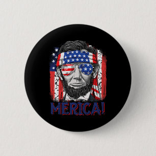 Chapa Redonda De 5 Cm Abraham Lincoln 4 de julio Merica hombres mujeres 