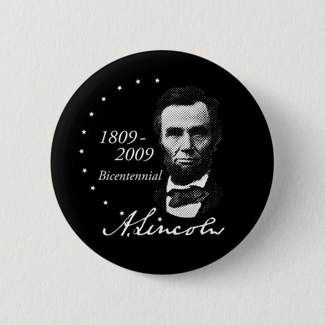 Chapa Redonda De 5 Cm Abraham Lincoln (Abe) bicentenario (Anverso)